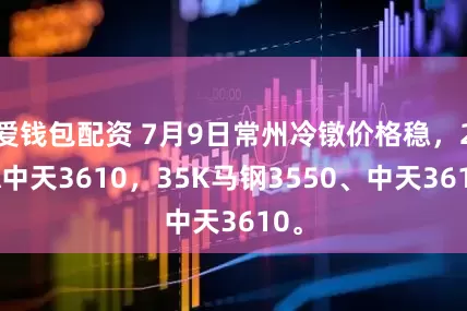 爱钱包配资 7月9日常州冷镦价格稳，22A中天3610，35K马钢3550、中天3610。