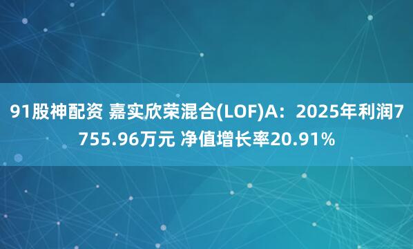 91股神配资 嘉实欣荣混合(LOF)A：2025年利润7755.96万元 净值增长率20.91%