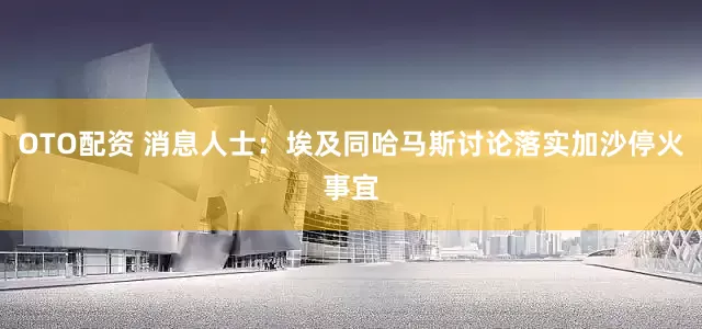 OTO配资 消息人士：埃及同哈马斯讨论落实加沙停火事宜